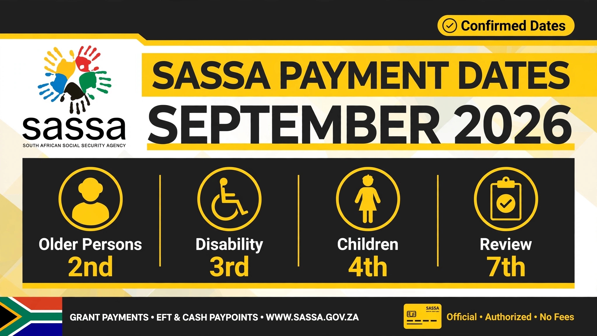 SASSA September 2026 Payment Dates - 7 Sept Review Explained